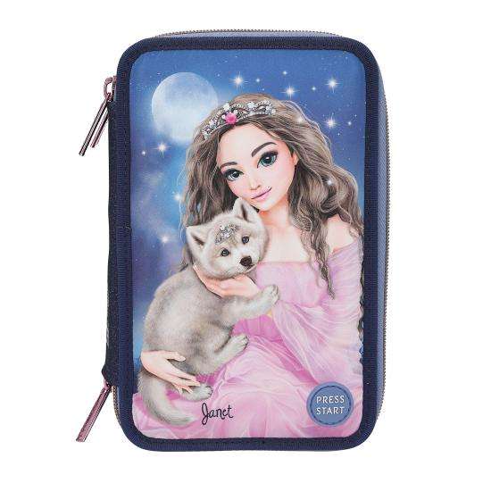 Top Model Triple Filled Pencil Case Wolf (girl w wolf pup)