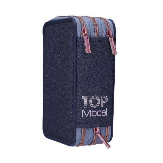 Top Model Triple Filled Pencil Case Wolf (girl w wolf pup)