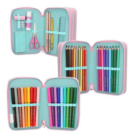Top Model Triple Filled Pencil Case Electric (2 x girls)