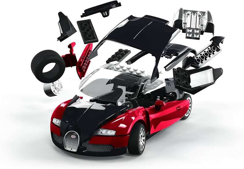 Bugatti 16.4 Veyron Black & Red Quick Build (AirFix)