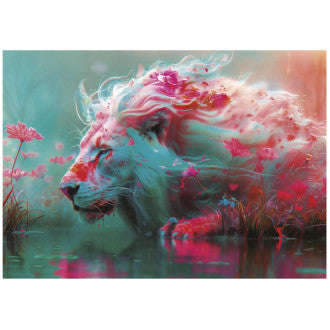 Puzzle 1000pc King Of The Blossoms (lion & pink) (Educa)