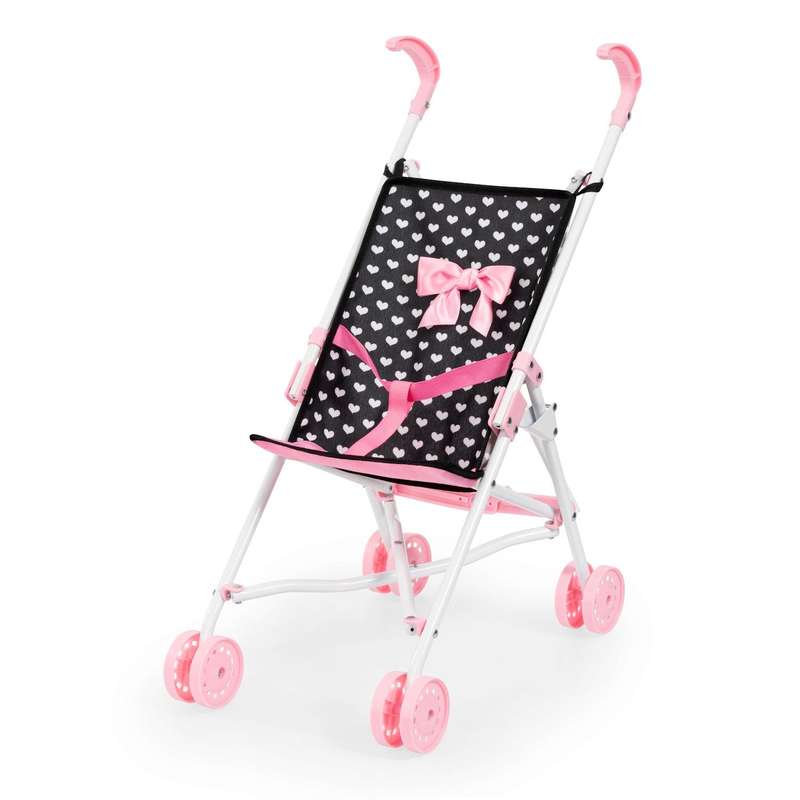 Buggy Doll's Pram (Black/Pink) Bow (Bayer)