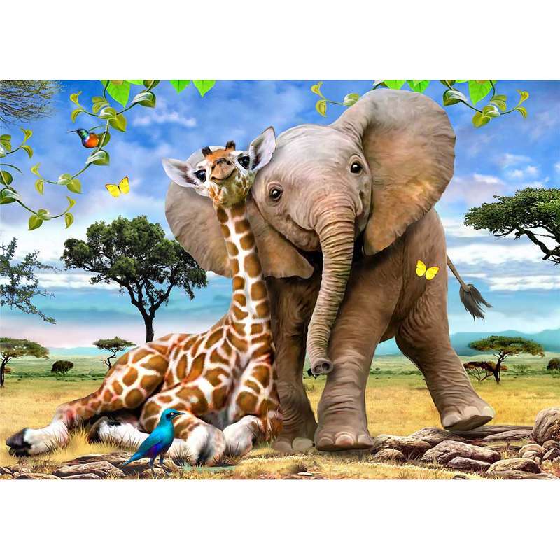 Puzzle 24pc Wild Giraffe & Elephant (Best Pals)