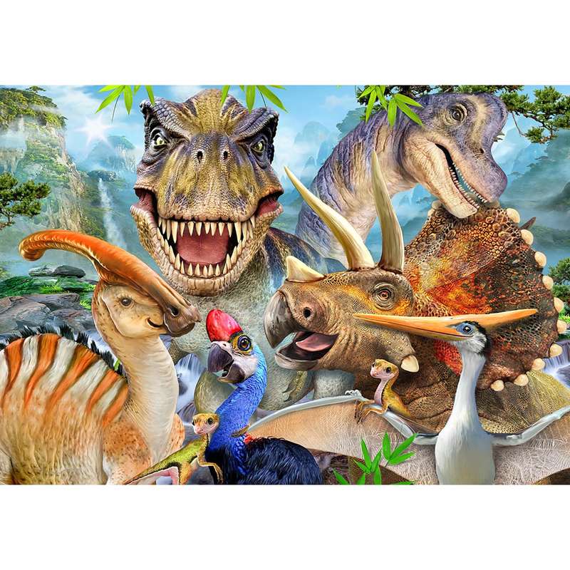 Puzzle 48pc Dino Family (Dino Selfie)
