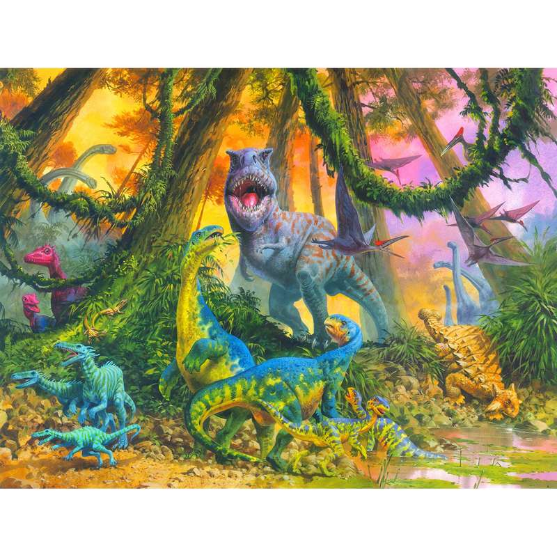 Puzzle 100pc Dinosaurs Jungle