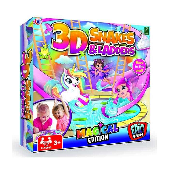 Epic Fun Magical 3D Snakes & Ladders (Boxed)