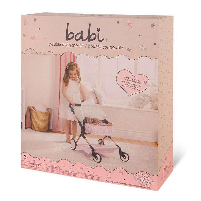 Babi 14 Inch Baby Doll Double Stroller