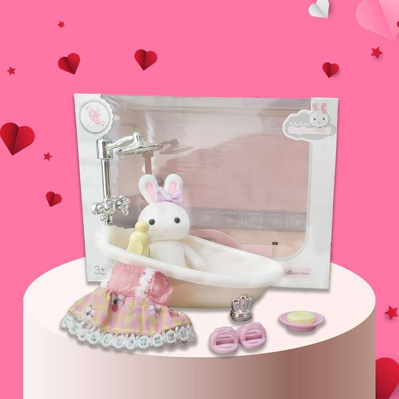 Dreamy Bay - Bunny Figurine with Bath & Acc (Boxed)