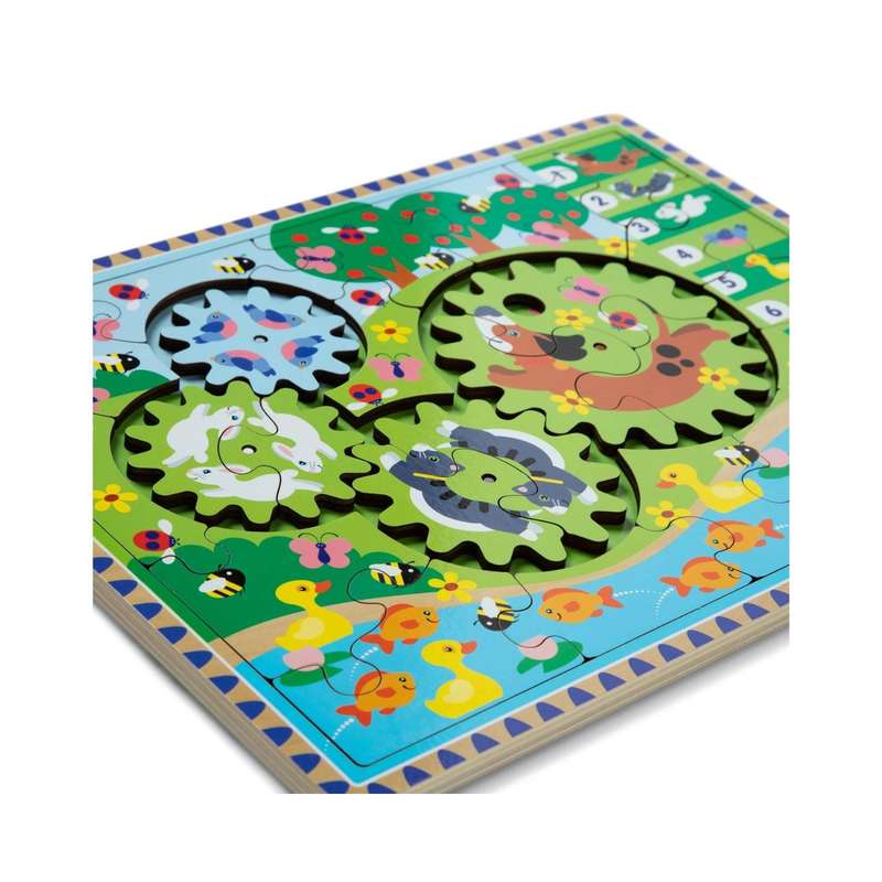 Animal Chase - I Spy Wooden Gear Puzzle