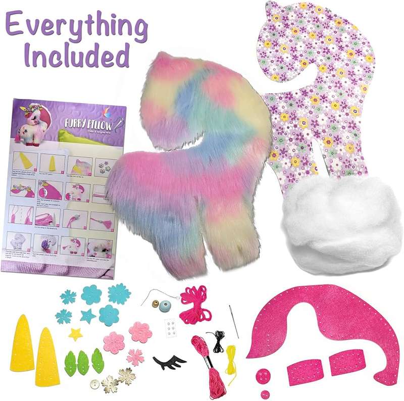 Sew Star Furry Unicorn Pillow Sewing Craft Kit (Boxed)