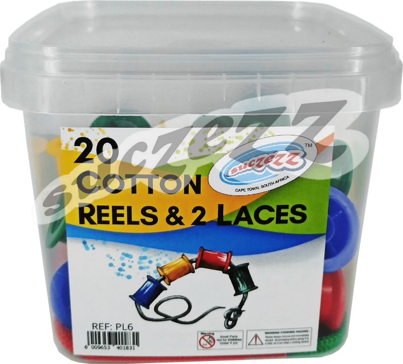 20 x Coloured cotton reels + 2 Laces