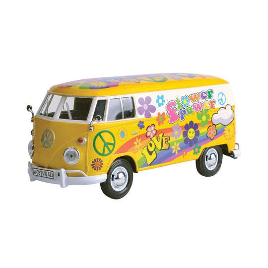 Volkswagen Type 2 T1 Delivery Van Flower Power Yellow 1/24