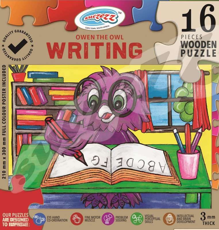 Puzzle 16pc Owen The Owl Writing