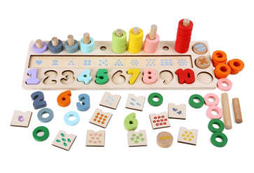 EduFun Number Play Game Set (Wooden Stack & Count)