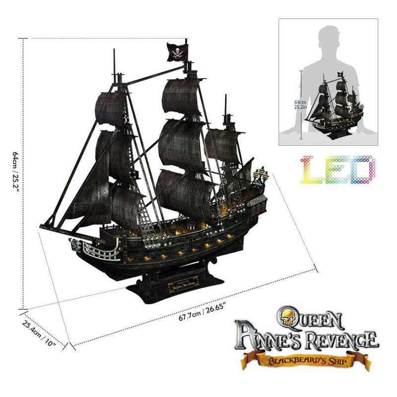 Puzzle 3D Queen Anne's Revenge 293pc with LED