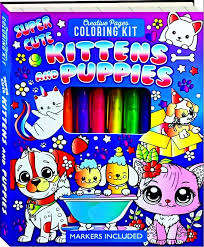 Creative Pages - Super Cute Kittens & Puppies(Colouring Kit)
