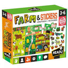 Puzzle 45pc (Long) Farm & 106 Stickers (HEADU)
