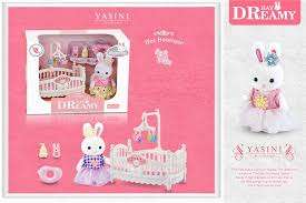Dreamy Bay - Bunny Figurine with Crib & Acc (Boxed)