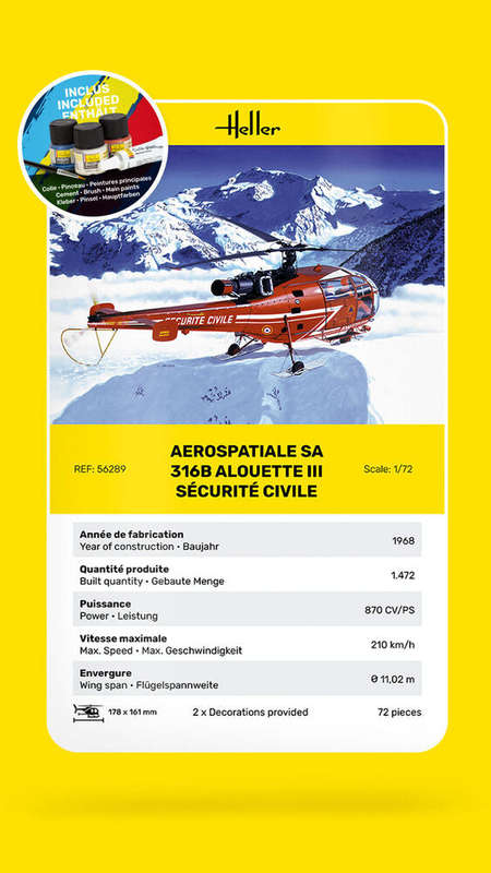 Aerospatiale Alouette III Civil (scale 1 : 72) (Heller)