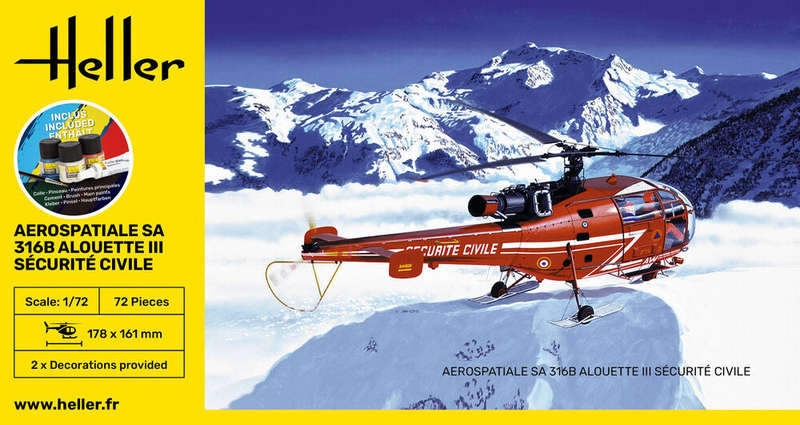 Aerospatiale Alouette III Civil (scale 1 : 72) (Heller)