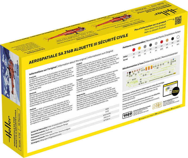 Aerospatiale Alouette III Civil (scale 1 : 72) (Heller)