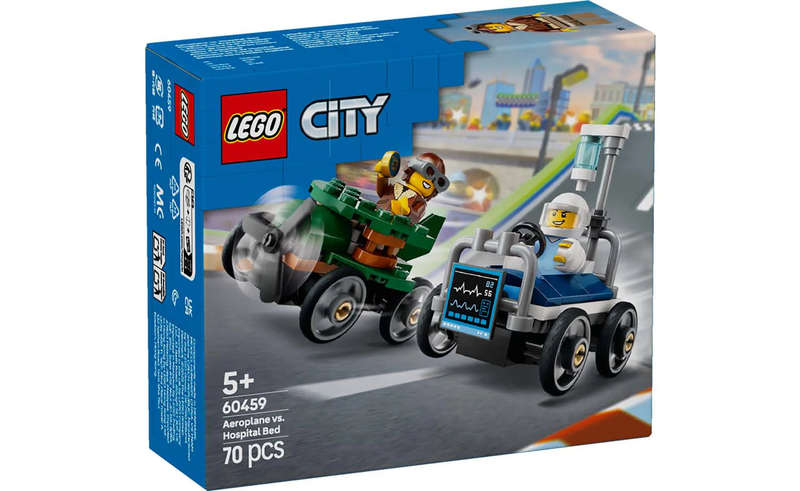 60459 Airplane Vs Hospital Bed Race Car Pack City