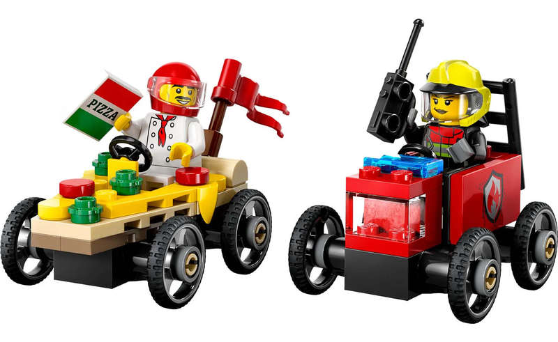 60458 Pizza Vs Fire Truck Race Car Pack City