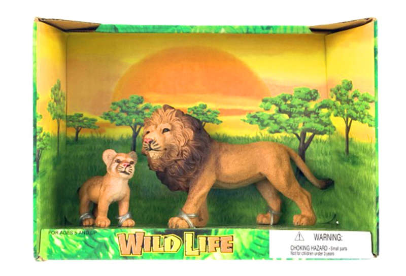 Wild Animals Lion 2pc Open Box