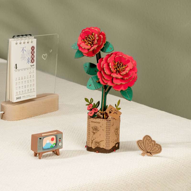 Puzzle 3D Red Camellia 113pc (Rowood)