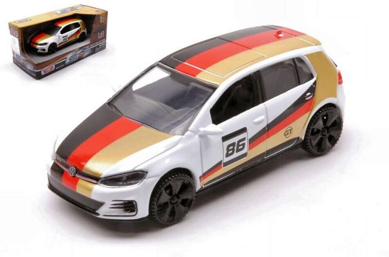 VW Golf A7 GT Racing White w Racing Stripes (scale 1 : 43)