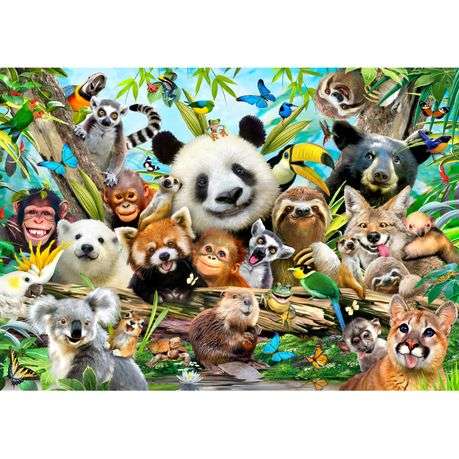 Puzzle 120pc Class Photo (Jungle Animals)