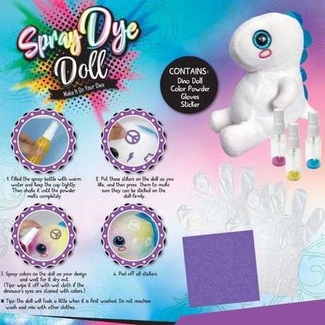 Sew Star DIY Spray Dye Doll Dino Plush Toy