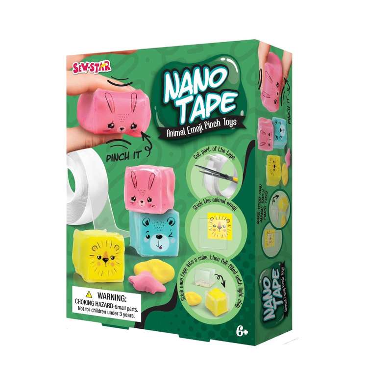 Sew Star Nano Tape Animal Emoji Pinch Toys Craft Kit (Boxed)