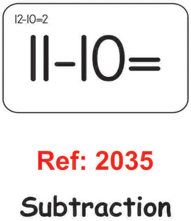 Subtraction Flash Cards