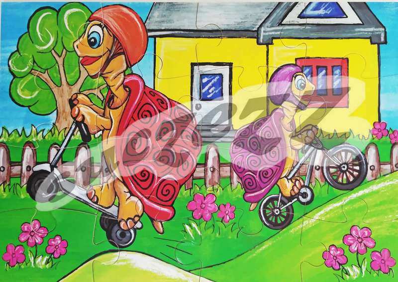 Puzzle 16pc Tootie The Tortoise : On A Ride (Wooden)