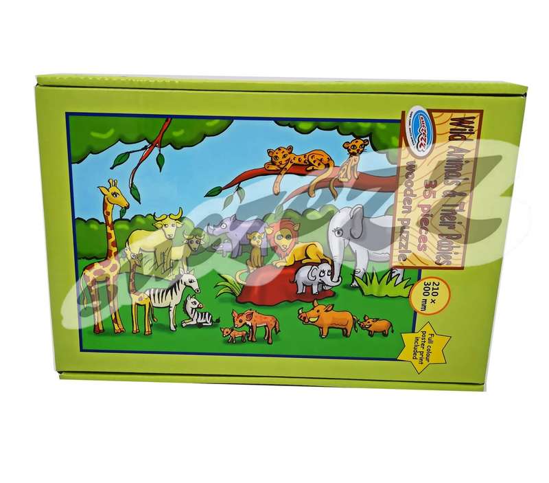 Puzzle 35pc Wild Animals And Their Babies