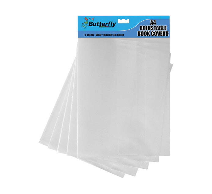 A4 Adjustable Clear Plastic Slip On Cover 5pc