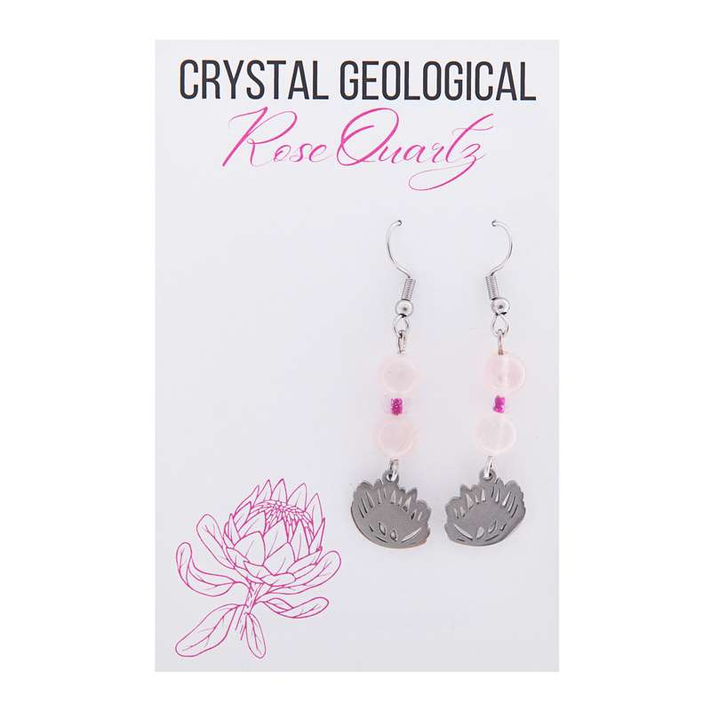Assorted Rose Quartz Beaded Earring