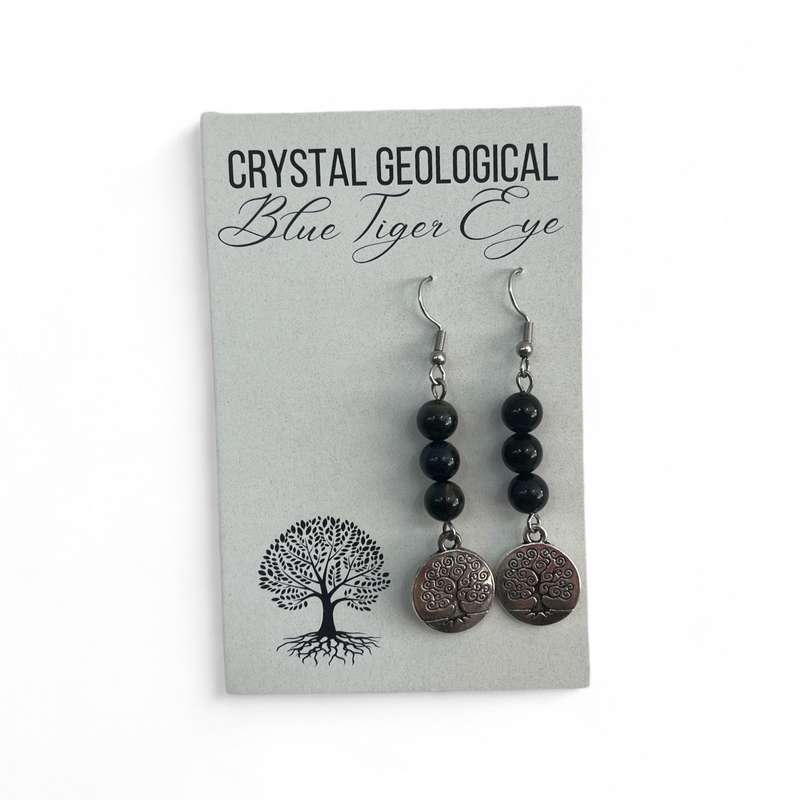 Blue Tiger Eye Earrings