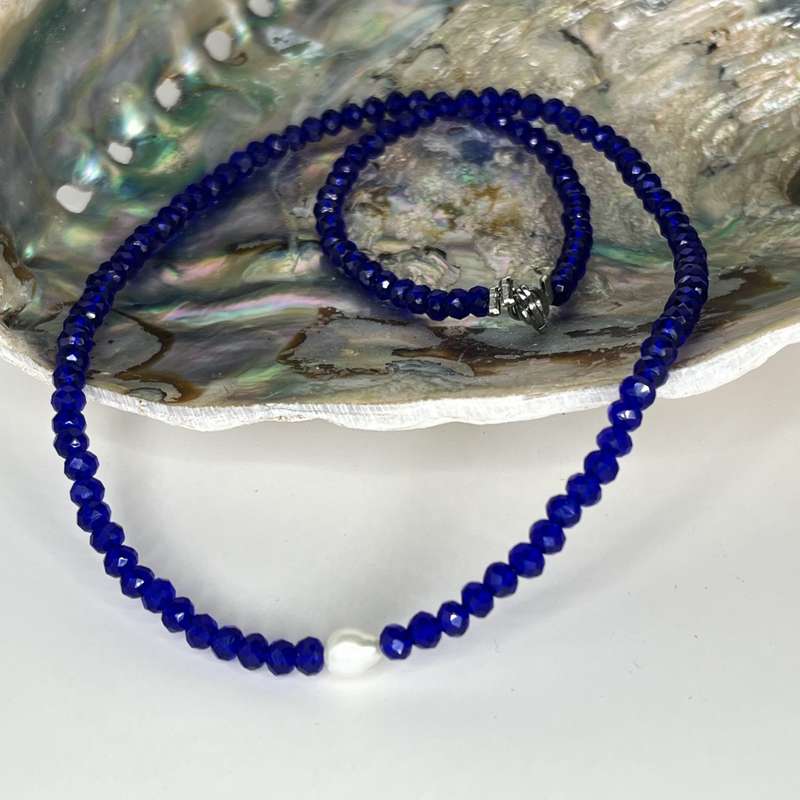 Assorted Faceted Glass and Single Pearl Necklaces