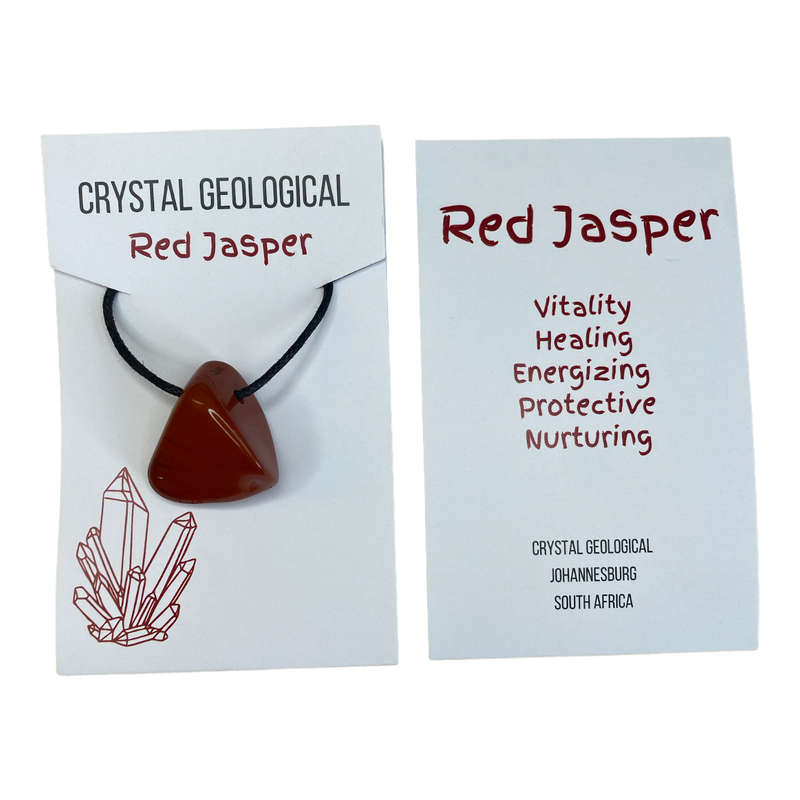 Assorted Tumble Gemstone Necklace on Black Cord - Crystal Geological