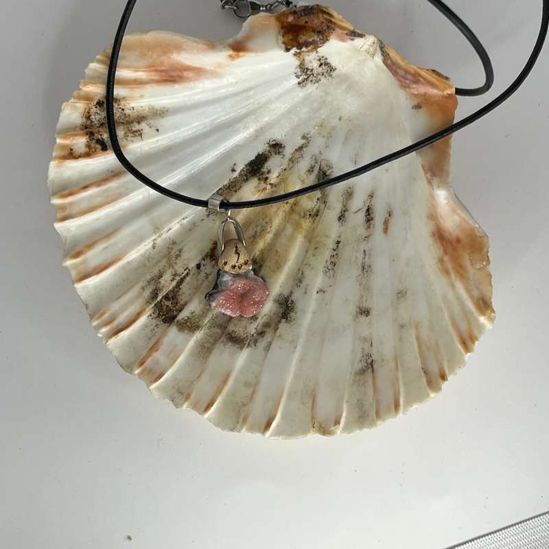 Assorted Polymer Clay Gemstone Pendants on Black Cord