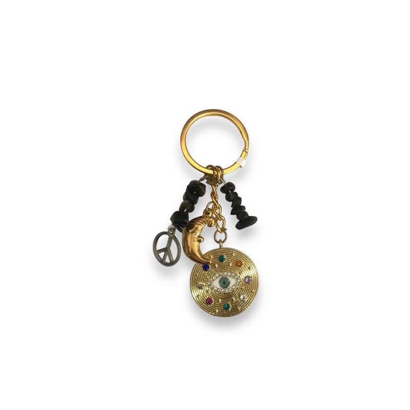 Assorted gemstone key rings