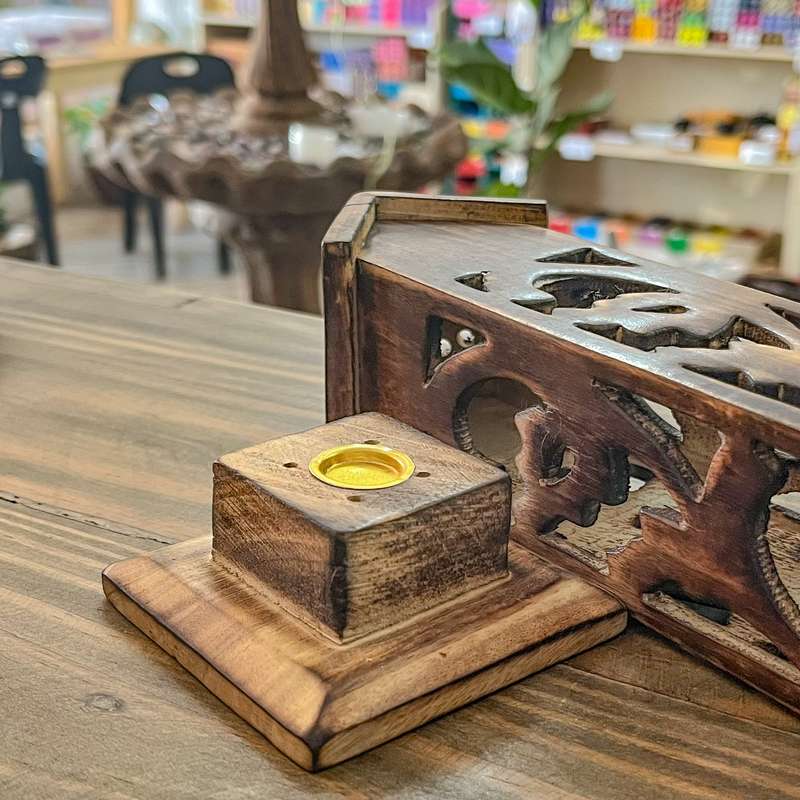Assorted Ornate Wooden Tower Incense Holders