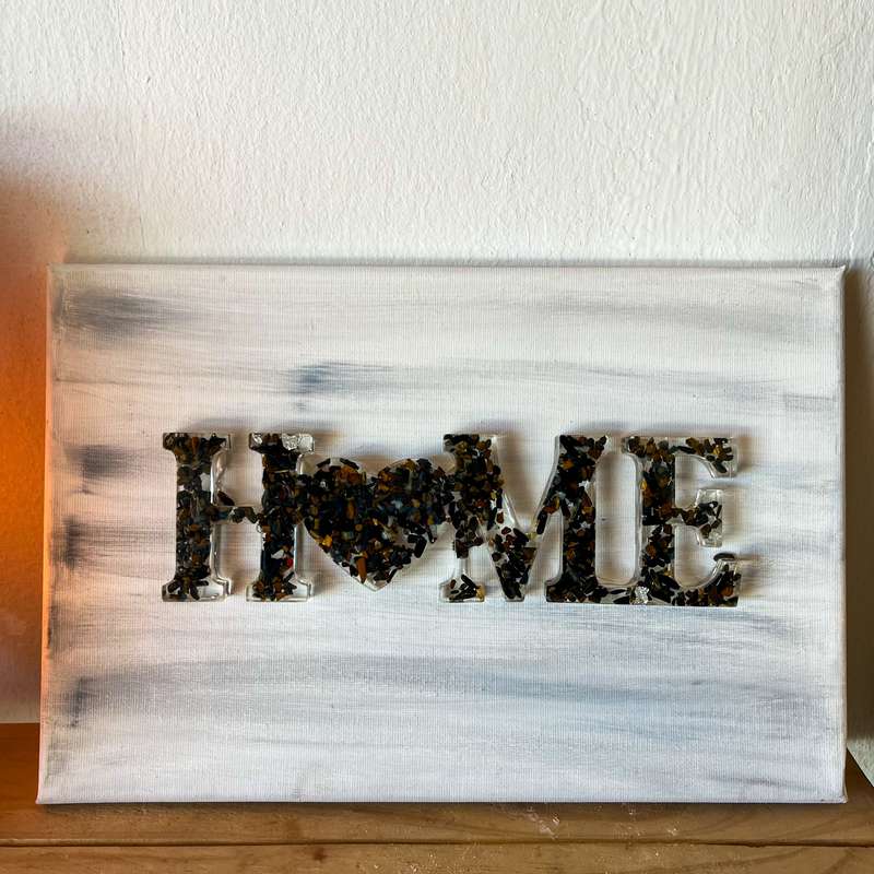 Assorted Gemstone Resin Home Signs on Canvas