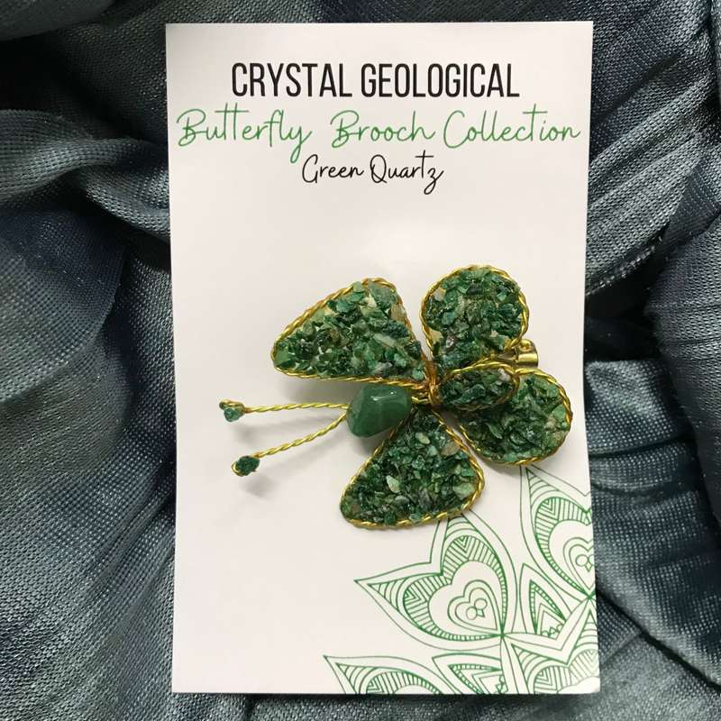 Assorted Gemstone Butterfly Brooch