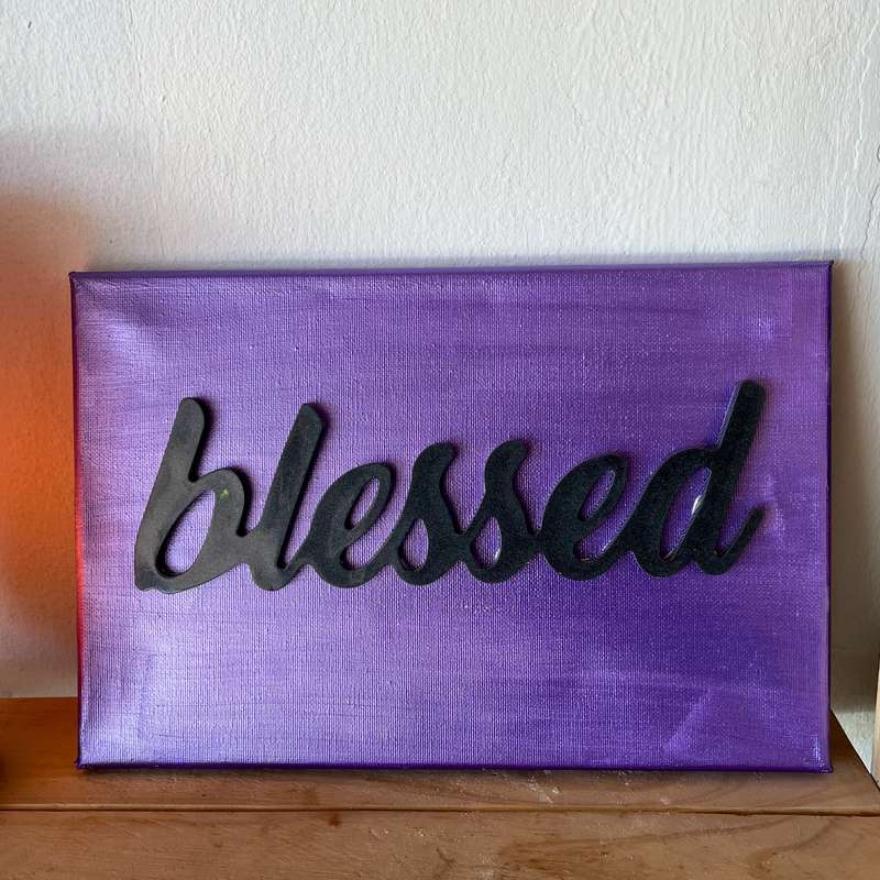 Assorted Gemstone Resin blessed Signs on Canvas