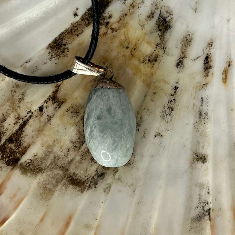 Assorted Metal Gemstone Pendants on Black Cord (w/ Clasp)