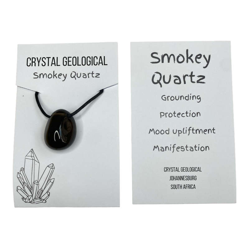 Assorted Tumble Gemstone Necklace on Black Cord - Crystal Geological