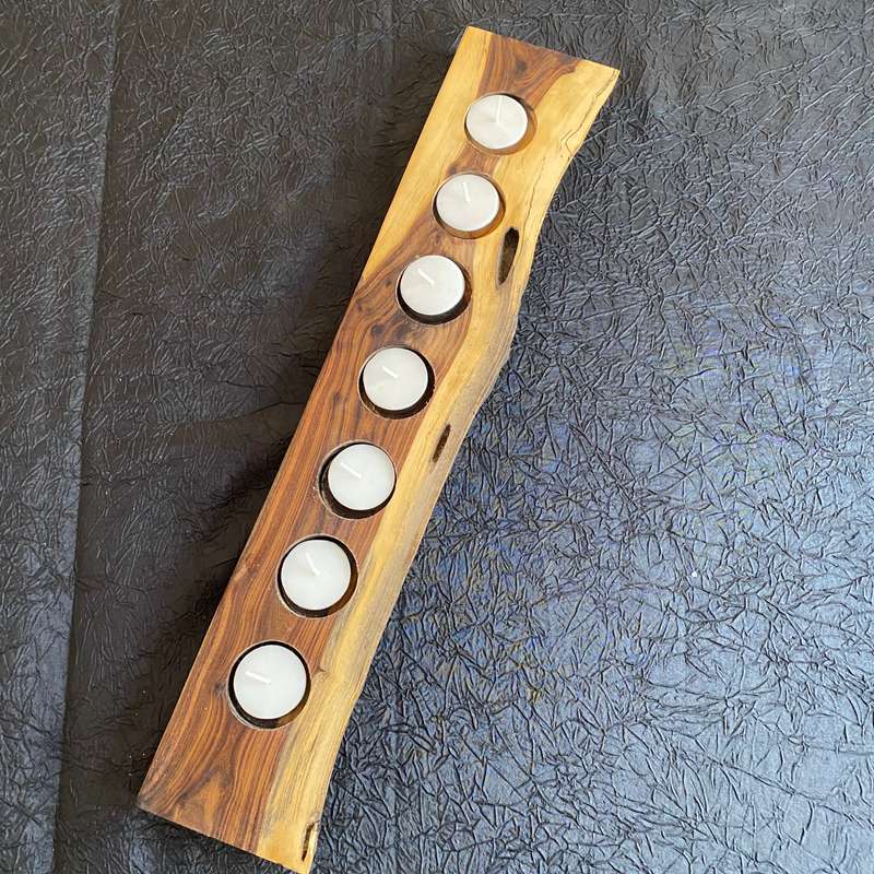 Tambootie Wood Candle Holer - 7 hole for Tea Lights